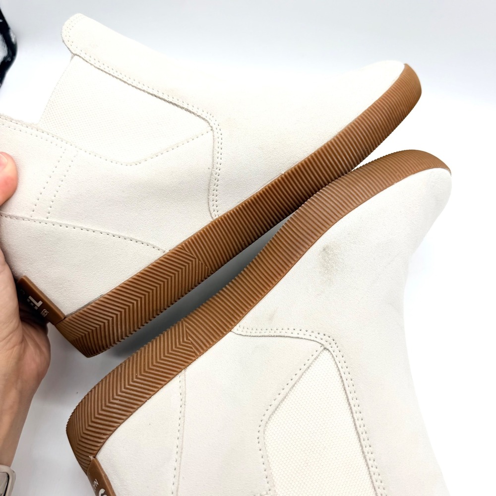 SOREL Out N About Slip-On Waterproof Wedge Ankle Bootie In Chalk/White Size 10.5 - Picture 11 of 15